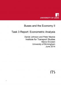 Buses and the Economy II: Task 3 Report