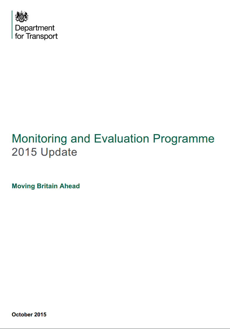 DfT (2015) – Monitoring and Evaluation Programme
