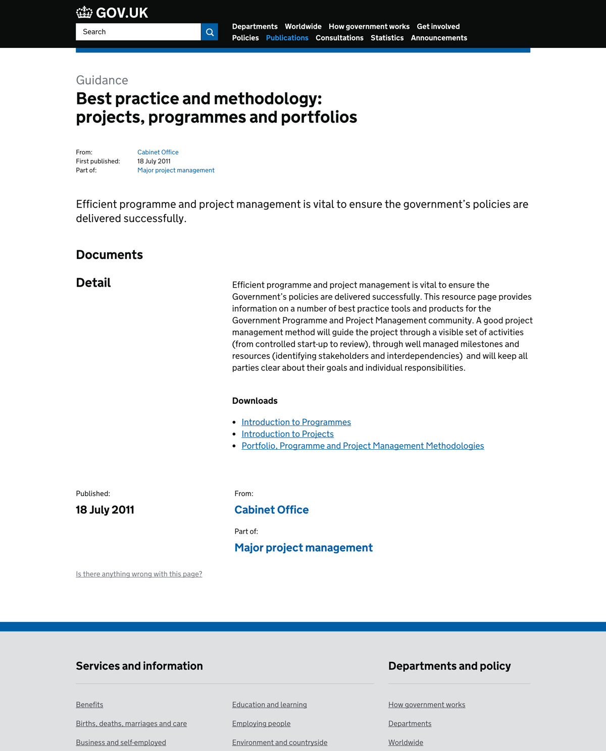Best practice and methodology: projects, programmes and portfolios